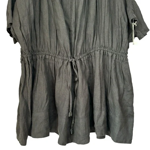 SOLD Brochu Walker St Tropez Dress Small NWT Linen Black Onyx Oversized Mini - Picture 5 of 10